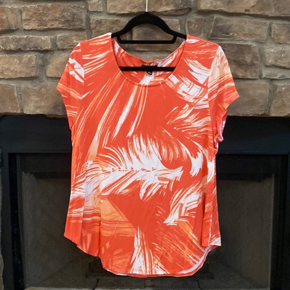 Alfani Tops - COPY - Alfani orange and white palm tree design. XL